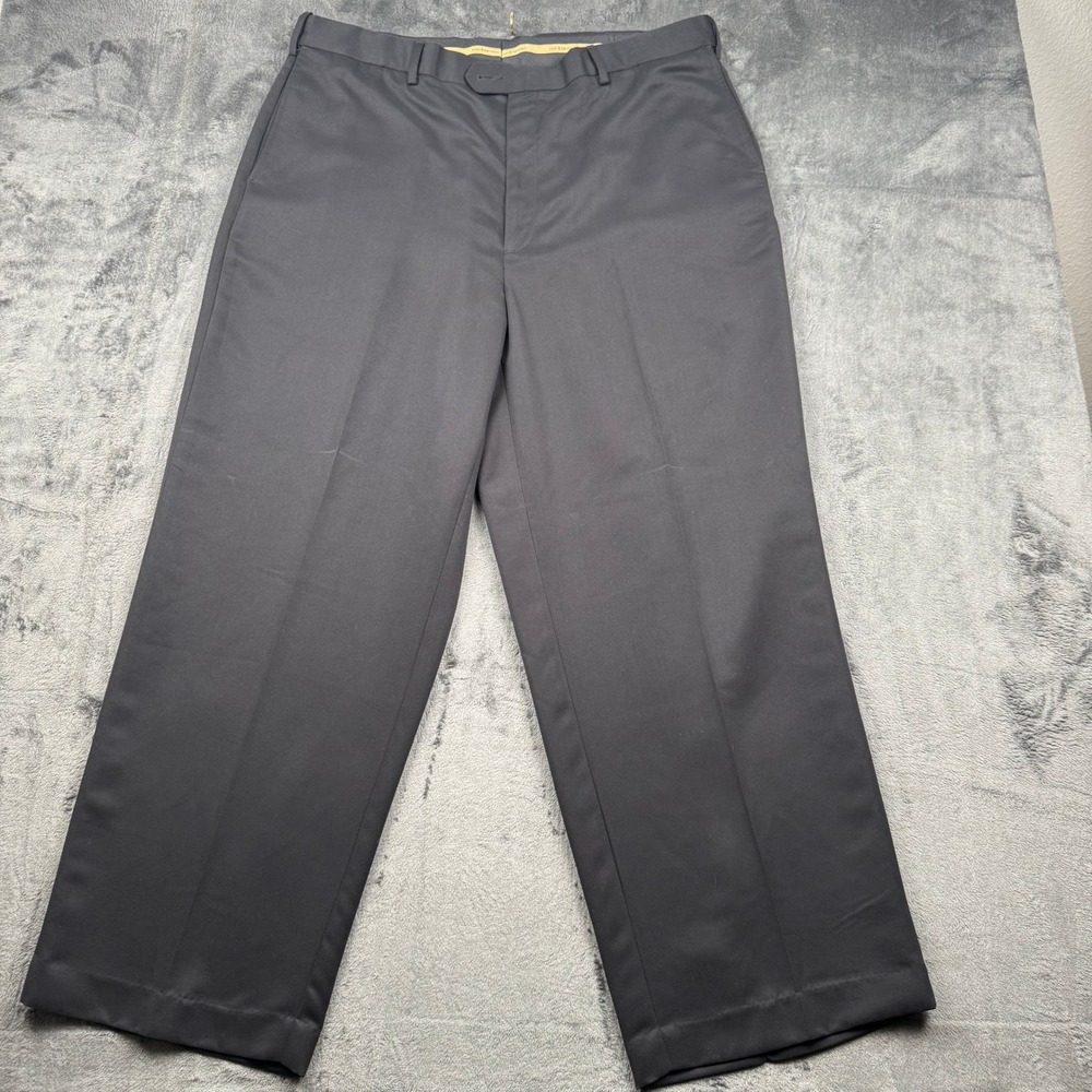 Croft & Barrow Mens Dress Pants 40x30 Midnight Black Microfiber Expandable Waist